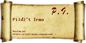 Pilát Irma névjegykártya